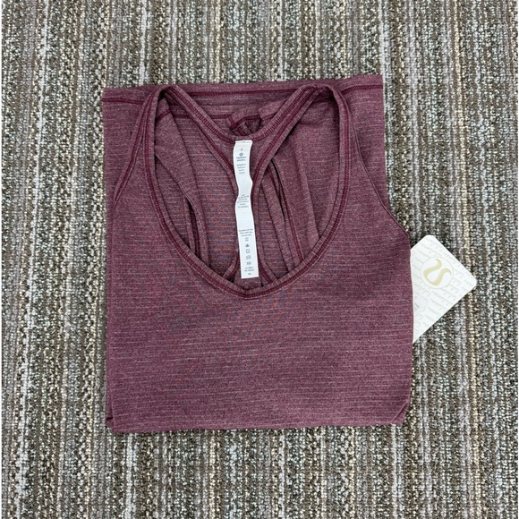 Lululemon| Sweat It Out Racer - Yoga Running Sports Tank Top Heathered Bordeaux - Picture 2 of 8
